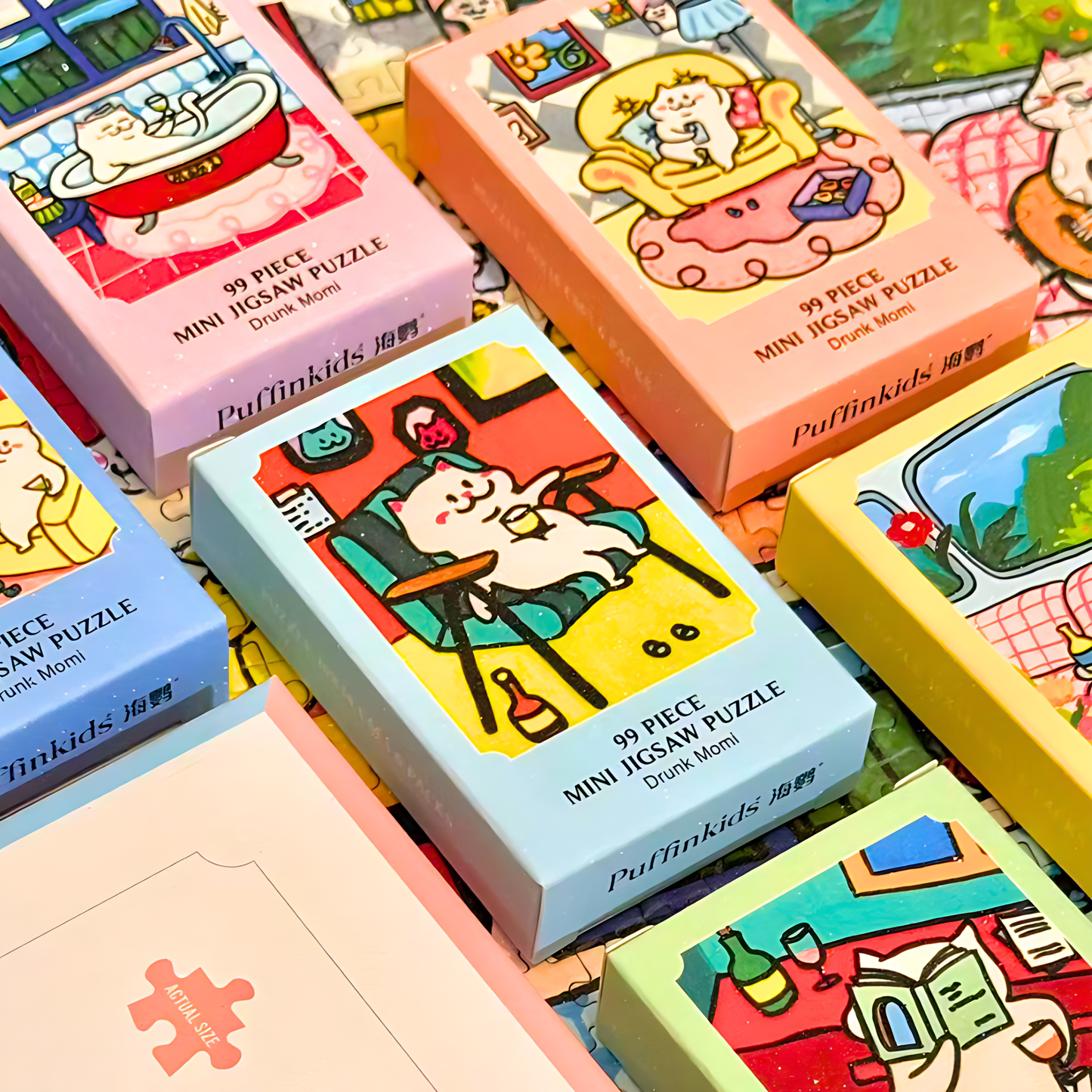 Drunk Momi | Puffinkids | 6 in 1 Mini Puzzle | Jigsaw Puzzle - Mystery Matrix