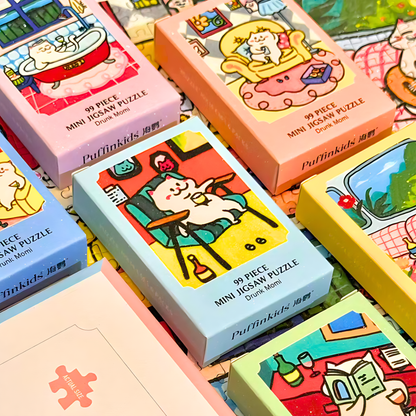 Drunk Momi | Puffinkids | 6 in 1 Mini Puzzle | Jigsaw Puzzle - Mystery Matrix