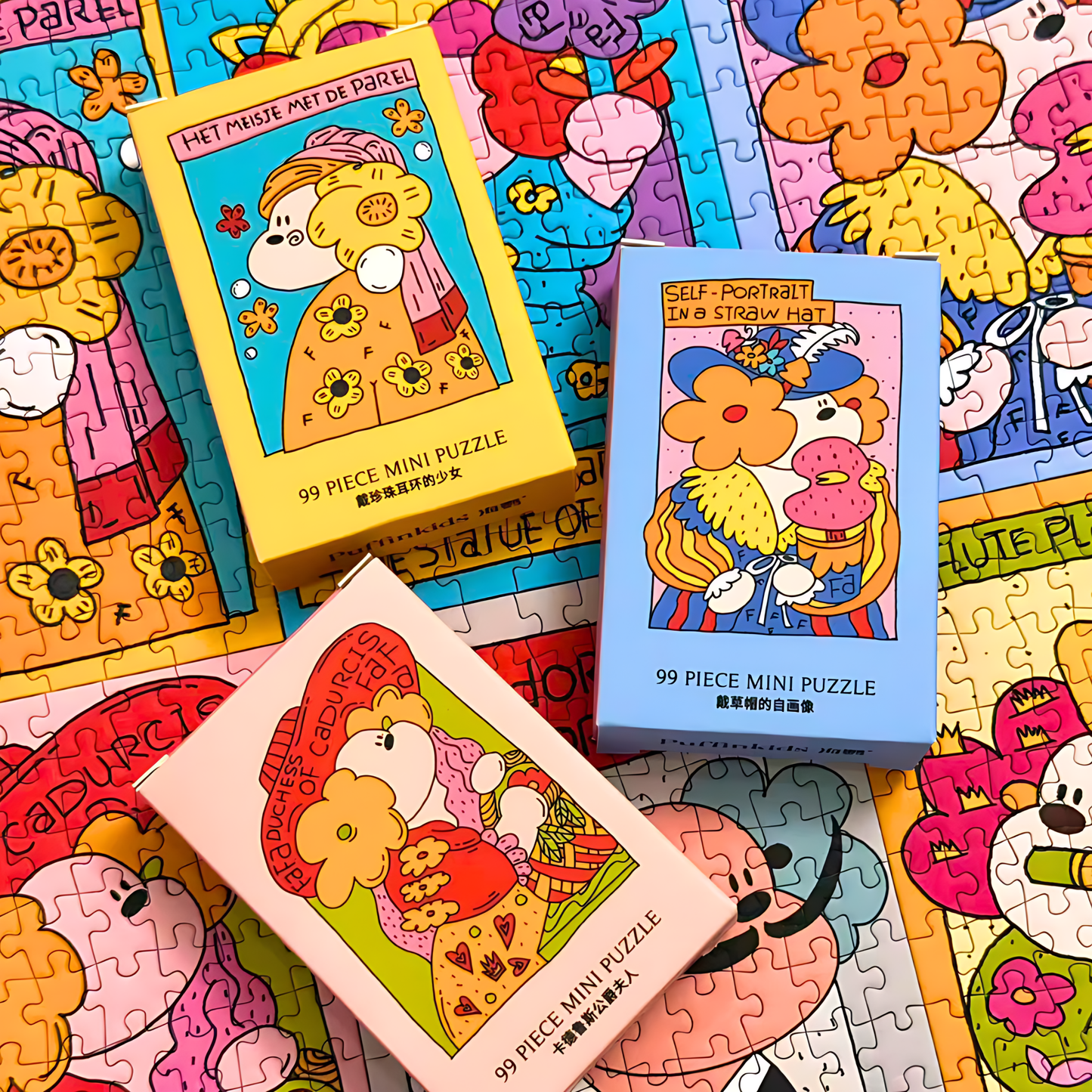Fafadog Artist Series - Salvador Dalí | Puffinkids | 6 in 1 Mini Puzzle | Jigsaw Puzzle - Mystery Matrix