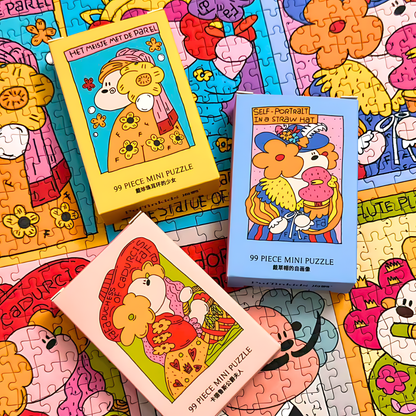 Fafadog Artist Series - Salvador Dalí | Puffinkids | 6 in 1 Mini Puzzle | Jigsaw Puzzle - Mystery Matrix