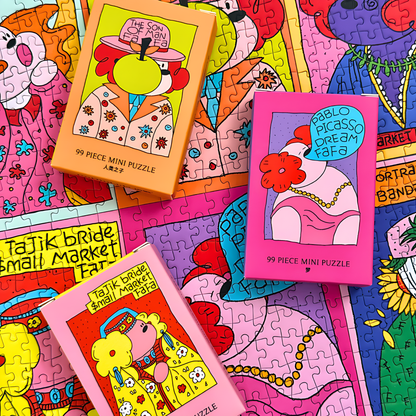 Fafadog Artist Series - Van Gogh | Puffinkids | 6 in 1 Mini Puzzle | Jigsaw Puzzle - Mystery Matrix