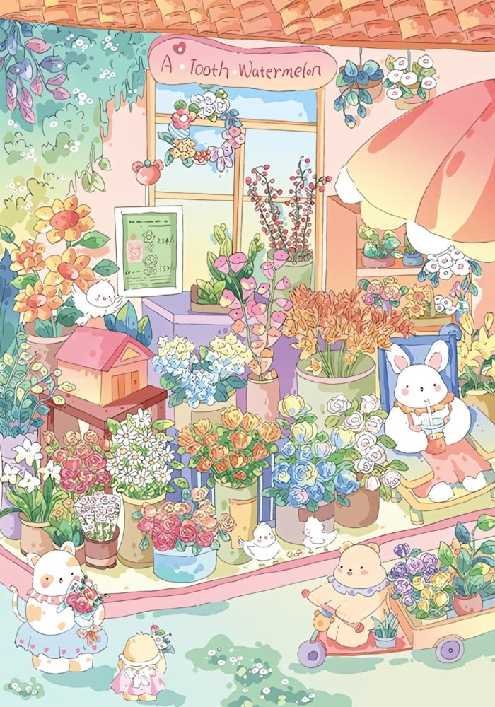 Flower Market | Botop | 1000 Piece Puzzle | Jigsaw Puzzle - Mystery Matrix