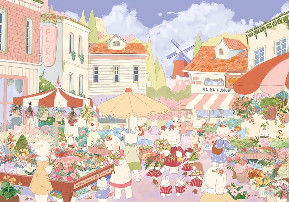 Flower Town | Botop | 1000 Piece Puzzle | Jigsaw Puzzle - Mystery Matrix