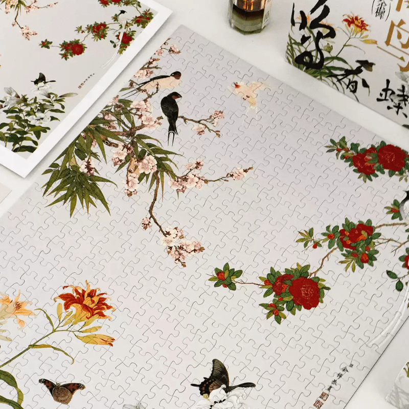 Flowers and Birds | Seren Art | 500 Piece Puzzle | Jigsaw Puzzle - Mystery Matrix