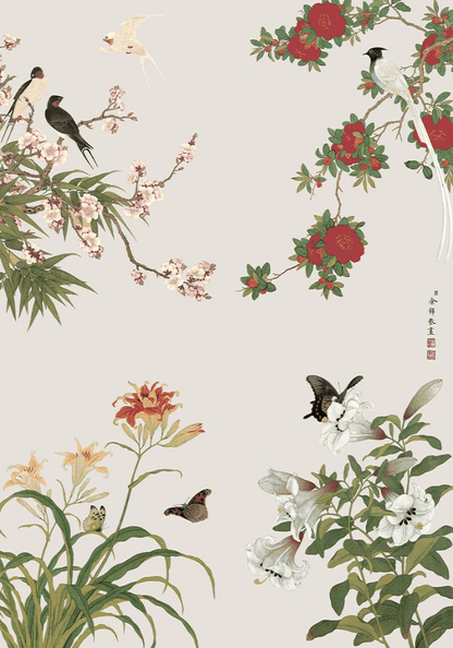 Flowers and Birds | Seren Art | 500 Piece Puzzle | Jigsaw Puzzle - Mystery Matrix