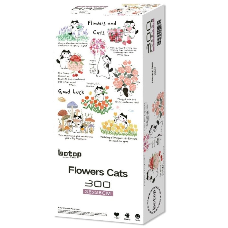 Flowers Cats | Botop | 300 Piece Puzzle | Jigsaw Puzzle - Mystery Matrix