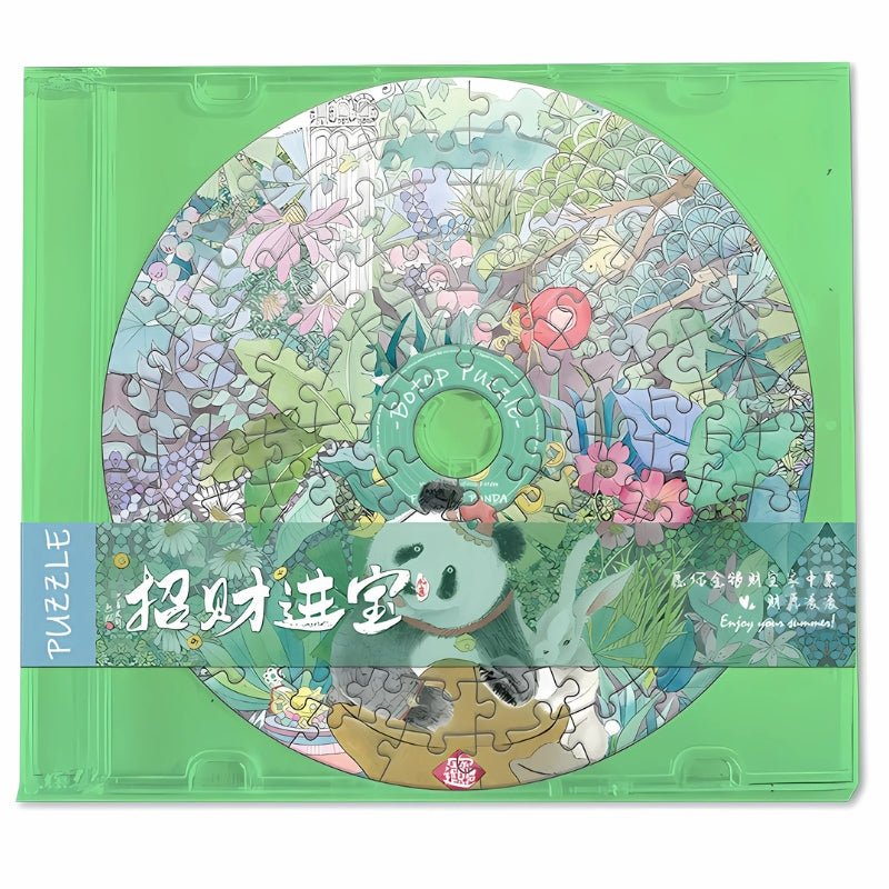 Fortune Panda | Botop | CD - Shaped Mini Puzzle | Mini Puzzle | Jigsaw Puzzle - Mystery Matrix