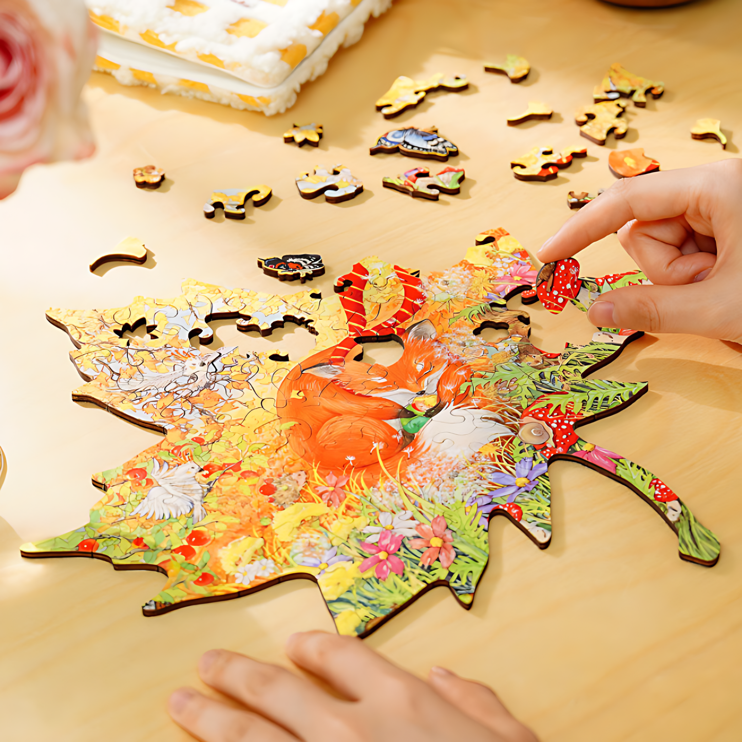 Furry Embrace | TOI | Irregular Puzzle Piece | Wooden Puzzle with Frame - Mystery Matrix