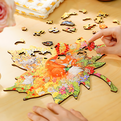 Furry Embrace | TOI | Irregular Puzzle Piece | Wooden Puzzle with Frame - Mystery Matrix