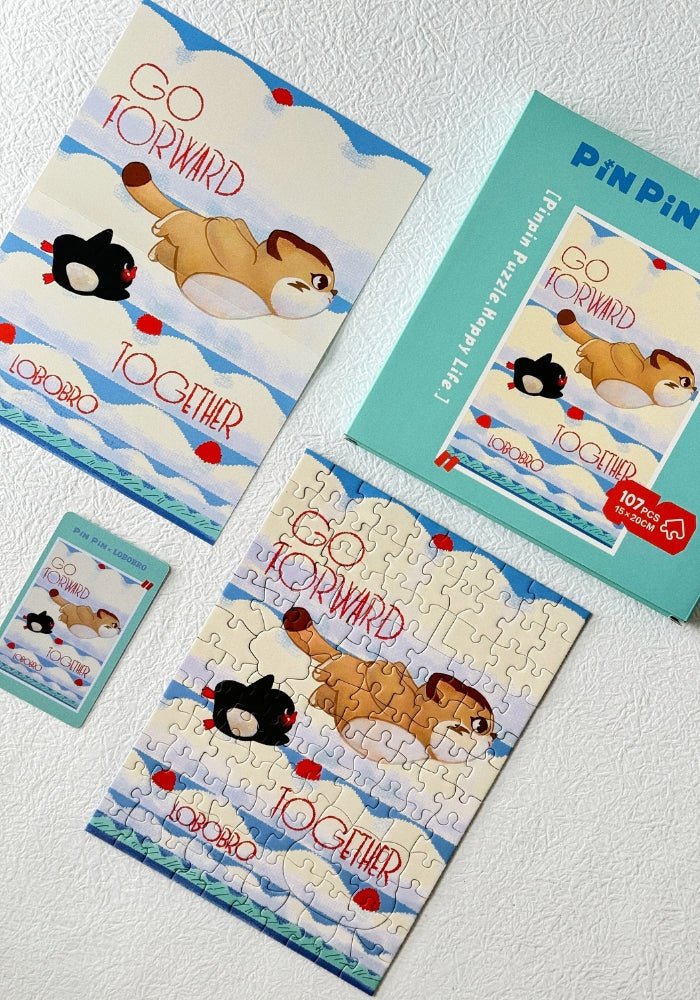 Go Foward Together Lobobro | Pin Pin | Mini Puzzle | Velvet Touch | Jigsaw Puzzle - Mystery Matrix