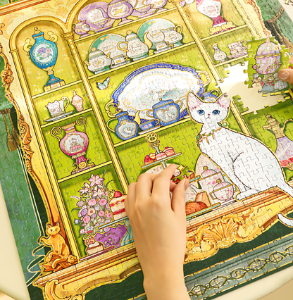 Golden Curio Cabinet – Western Elegance | TOI | 1000 Piece Puzzle | Jigsaw Puzzle - Mystery Matrix