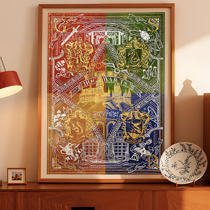 Harry Potter – Gilded Four Houses | TOI | 1000 Piece Puzzle | Jigsaw Puzzle - Mystery Matrix