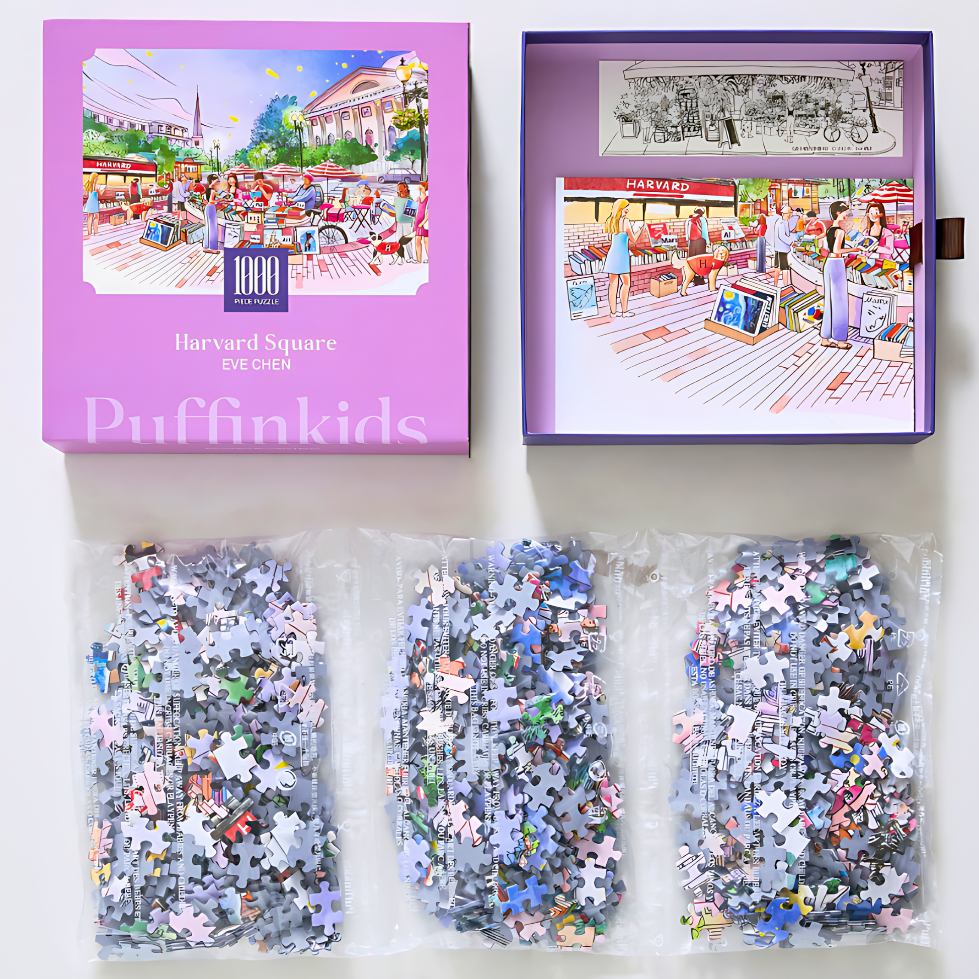 Harvard Square | Puffinkids | 1000 Piece Puzzle | Jigsaw Puzzle - Mystery Matrix