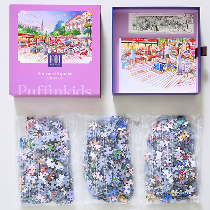 Harvard Square | Puffinkids | 1000 Piece Puzzle | Jigsaw Puzzle - Mystery Matrix