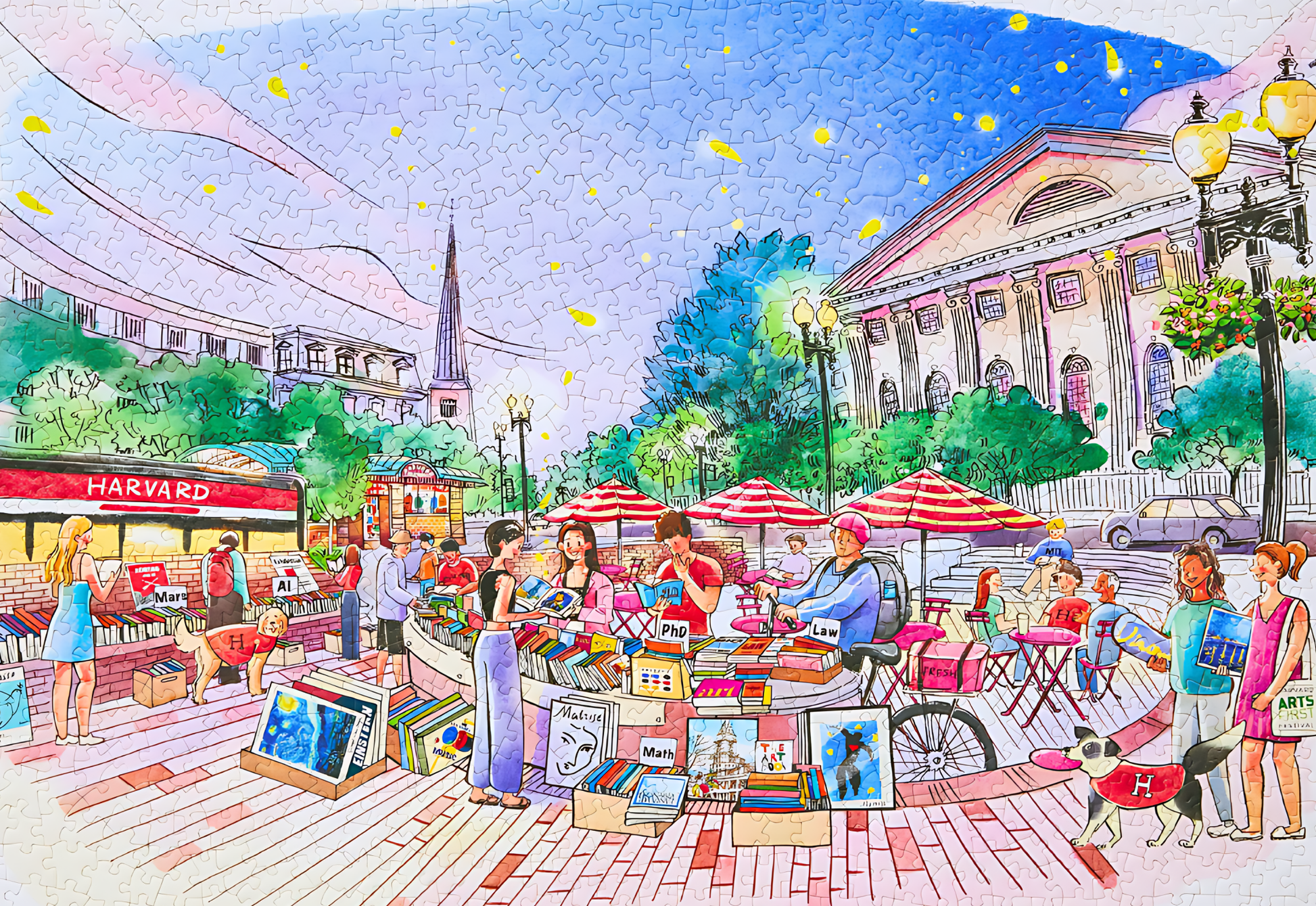 Harvard Square | Puffinkids | 1000 Piece Puzzle | Jigsaw Puzzle - Mystery Matrix
