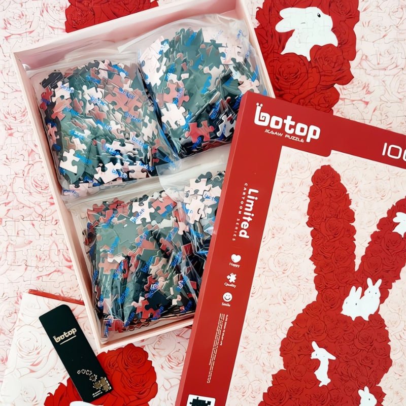 I Love You, Bunny (Red) | Botop | 1000 Piece Puzzle | Jigsaw Puzzle - Mystery Matrix
