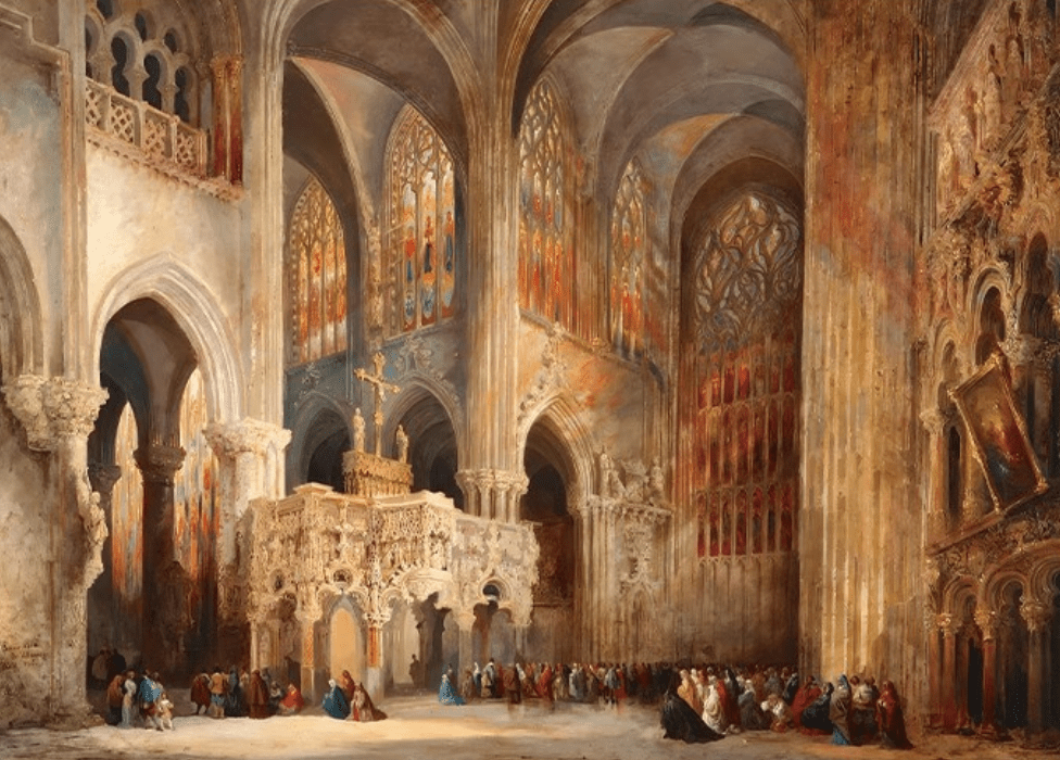 Interior De La Cathedral De Lieja | Seren Art | 1000 Piece Puzzle | Jigsaw Puzzle - Mystery Matrix