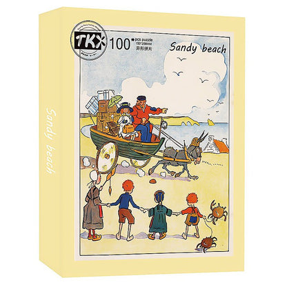 Island Holiday Series - Sandy Beach | TKX | 100 Piece Mini Puzzle | Jigsaw Puzzle - Mystery Matrix