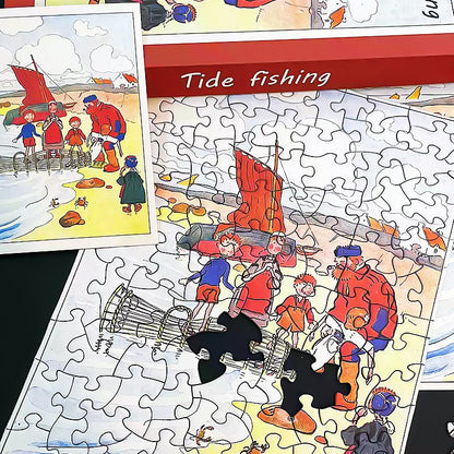 Island Holiday Series - Tide Fishing | TKX | 100 Piece Mini Puzzle | Jigsaw Puzzle - Mystery Matrix