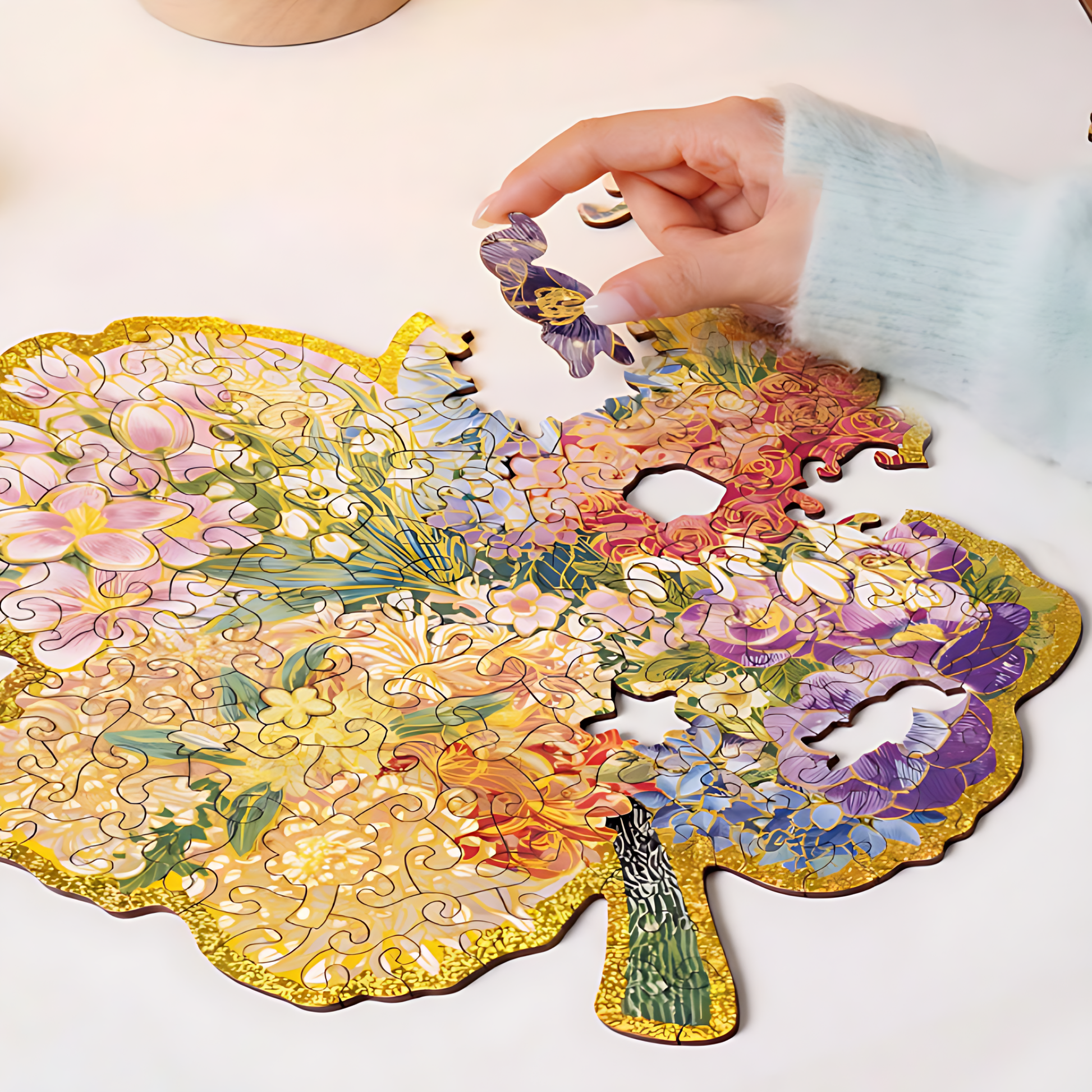 Joy in Every Season | TOI | Irregular Puzzle Piece | Wooden Puzzle with Frame - Mystery Matrix