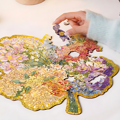 Joy in Every Season | TOI | Irregular Puzzle Piece | Wooden Puzzle with Frame - Mystery Matrix