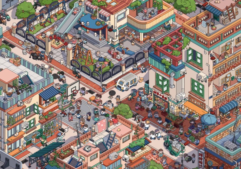 Lovely Town | Botop | 1000 Piece Puzzle | Jigsaw Puzzle - Mystery Matrix