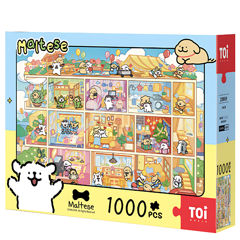 Maltese Puppy - Happy Home | TOI | 1000 Piece Puzzle | Jigsaw Puzzle - Mystery Matrix