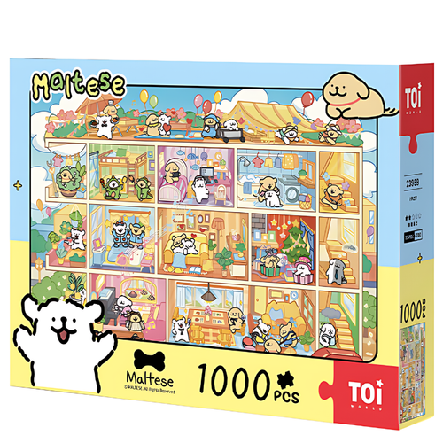 Maltese Puppy - Happy Home | TOI | 1000 Piece Puzzle | Jigsaw Puzzle - Mystery Matrix