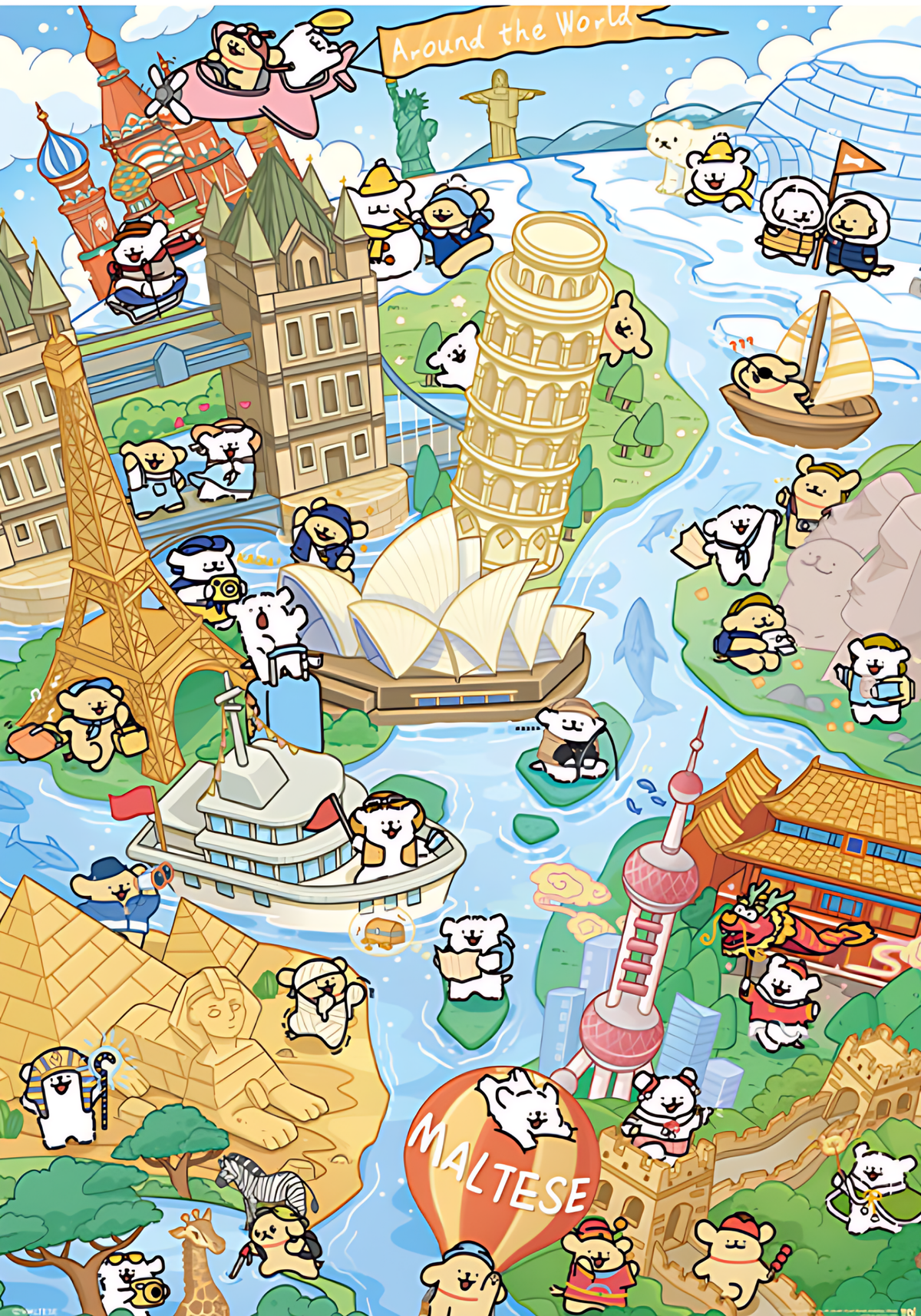 Maltese Puppy - Puppy's Journey Around The World | TOI | 1000 Piece Puzzle | Jigsaw Puzzle - Mystery Matrix