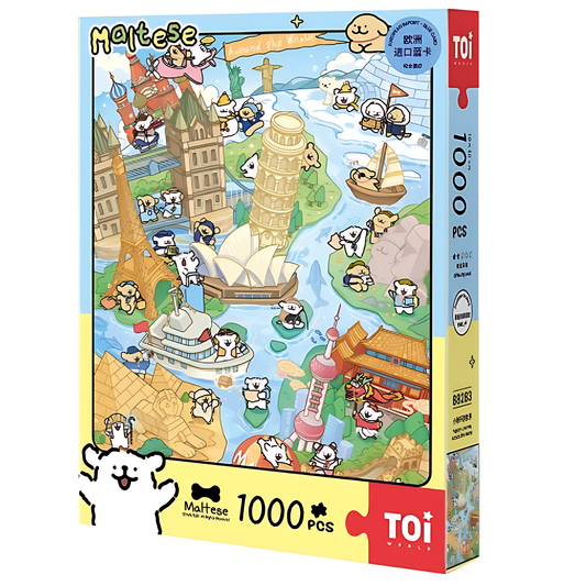 Maltese Puppy - Puppy's Journey Around The World | TOI | 1000 Piece Puzzle | Jigsaw Puzzle - Mystery Matrix