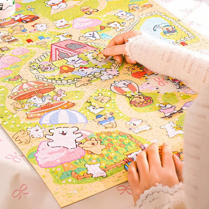 Maltese Puppy - Spring Paws Park | TOI | 1000 Piece Puzzle | Jigsaw Puzzle - Mystery Matrix