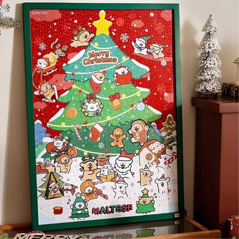 Maltese Puppy  - Starlight Christmas Tree | TOI | 1000 Puzzle | Jigsaw Puzzle - Mystery Matrix