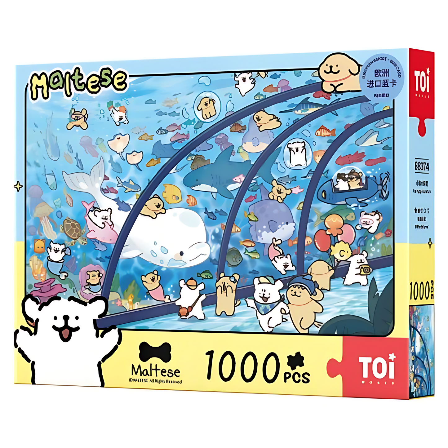 Maltese Puppy - The Puppy Aquarium | TOI | 1000 Piece Puzzle | Jigsaw Puzzle - Mystery Matrix