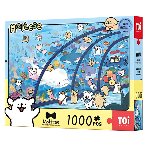 Maltese Puppy - The Puppy Aquarium | TOI | 1000 Piece Puzzle | Jigsaw Puzzle - Mystery Matrix