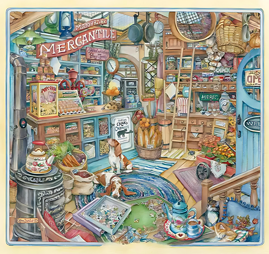 Marsh River Mercantile | Seren Art | 858 Piece Puzzle | Jigsaw Puzzle - Mystery Matrix