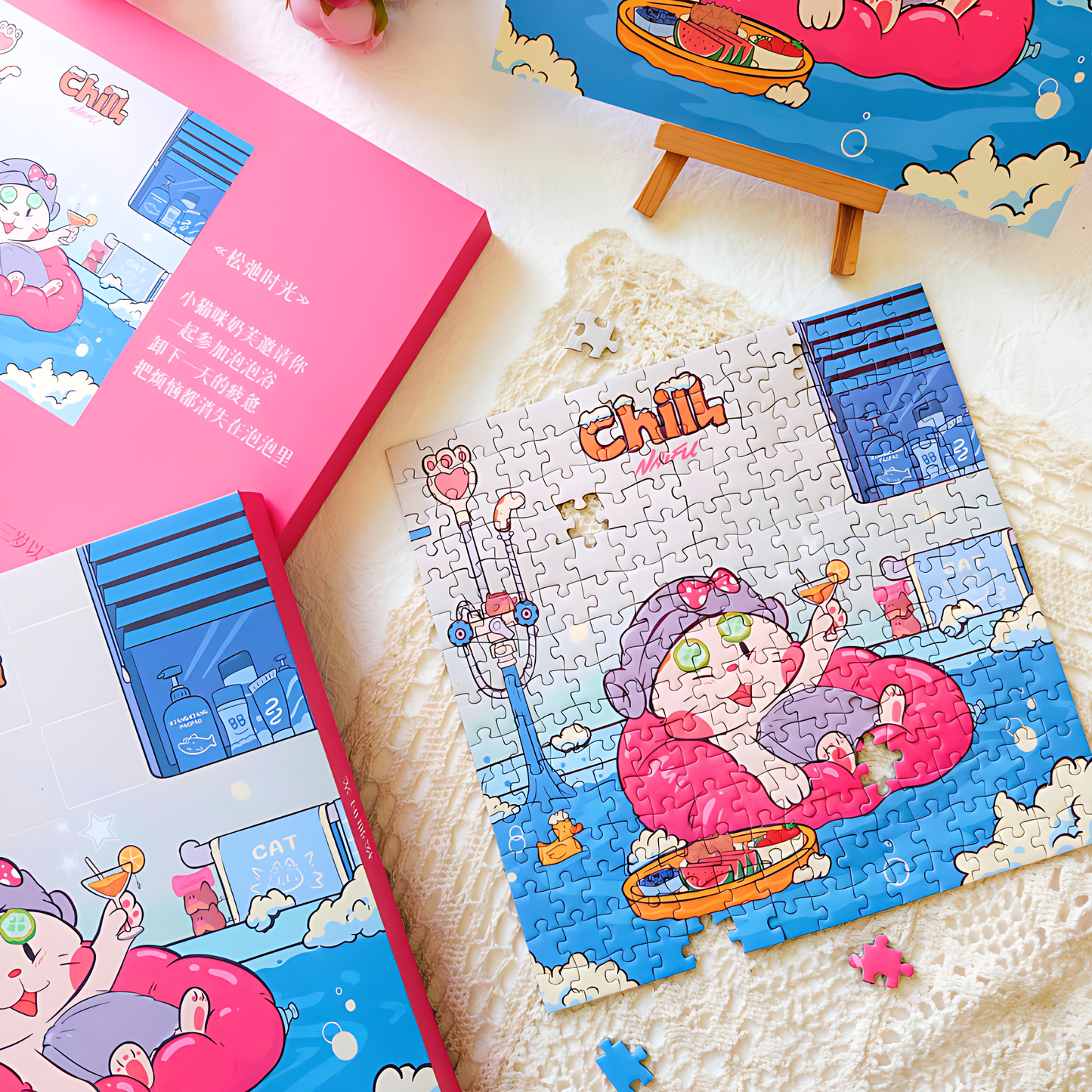Meow Series - Relaxing Moments | Dreamer Puzzle | 225 Piece Mini Puzzle | Jigsaw Puzzle - Mystery Matrix