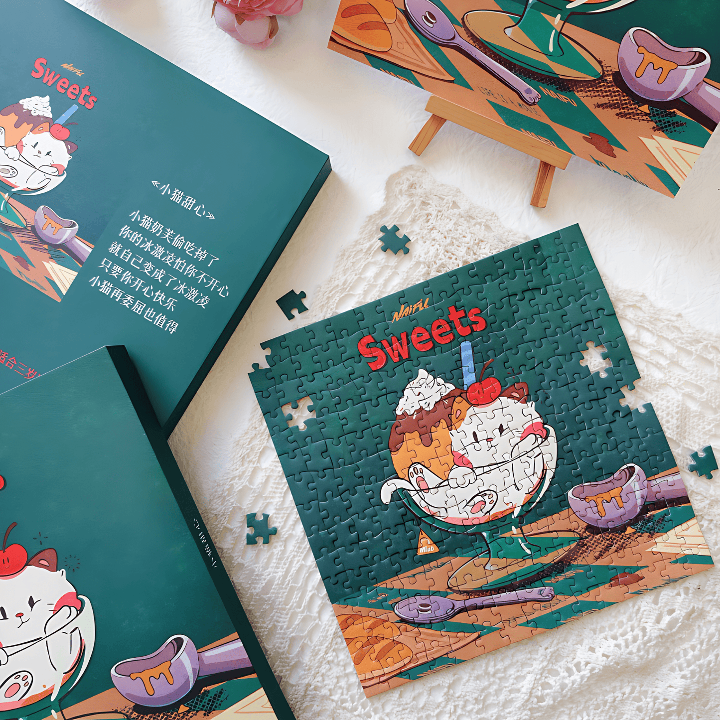 Meow Series - Sweet Kitten | Dreamer Puzzle | 225 Piece Mini Puzzle | Jigsaw Puzzle - Mystery Matrix