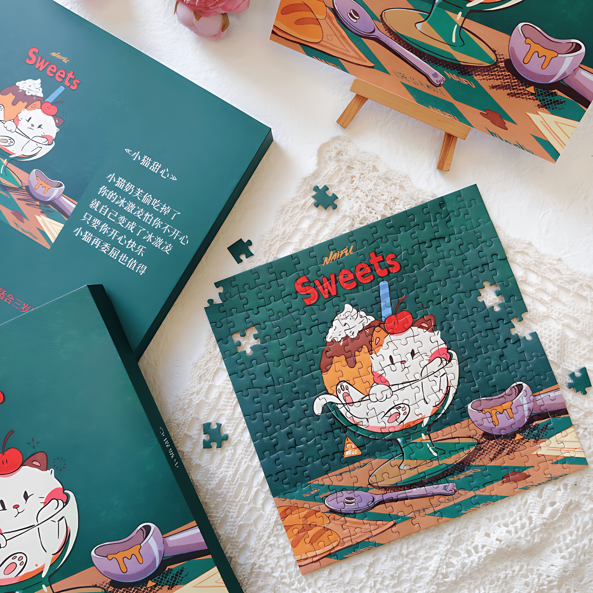 Meow Series - Sweet Kitten | Dreamer Puzzle | 225 Piece Mini Puzzle | Jigsaw Puzzle - Mystery Matrix