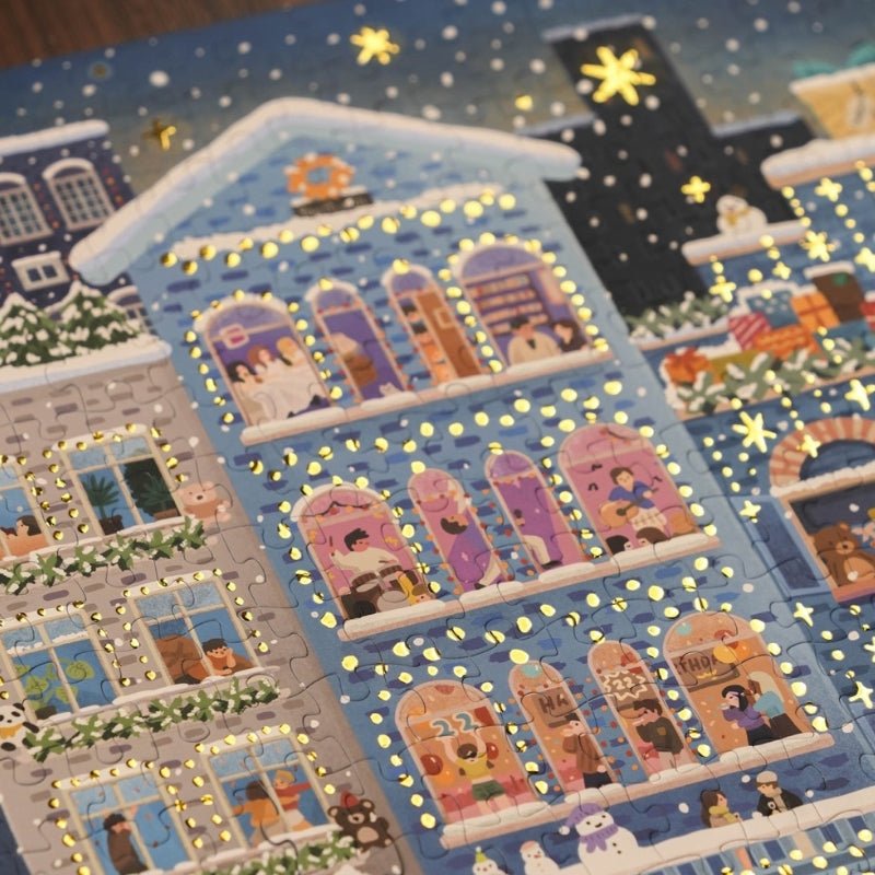 Merry Snowy Night | Youthwill | 500 Piece Puzzle | Jigsaw Puzzle - Mystery Matrix