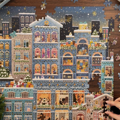 Merry Snowy Night | Youthwill | 500 Piece Puzzle | Jigsaw Puzzle - Mystery Matrix