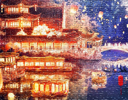 Mooring on the Qinhuai River at Night | TOI | 1000 Piece Puzzle | Jigsaw Puzzle - Mystery Matrix
