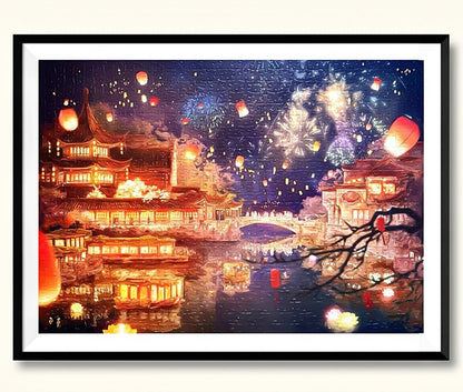 Mooring on the Qinhuai River at Night | TOI | 1000 Piece Puzzle | Jigsaw Puzzle - Mystery Matrix