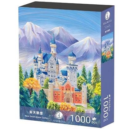 New Swan Stone Castle | Gill & Lill | 1000 Piece Puzzle | Jigsaw Puzzle - Mystery Matrix
