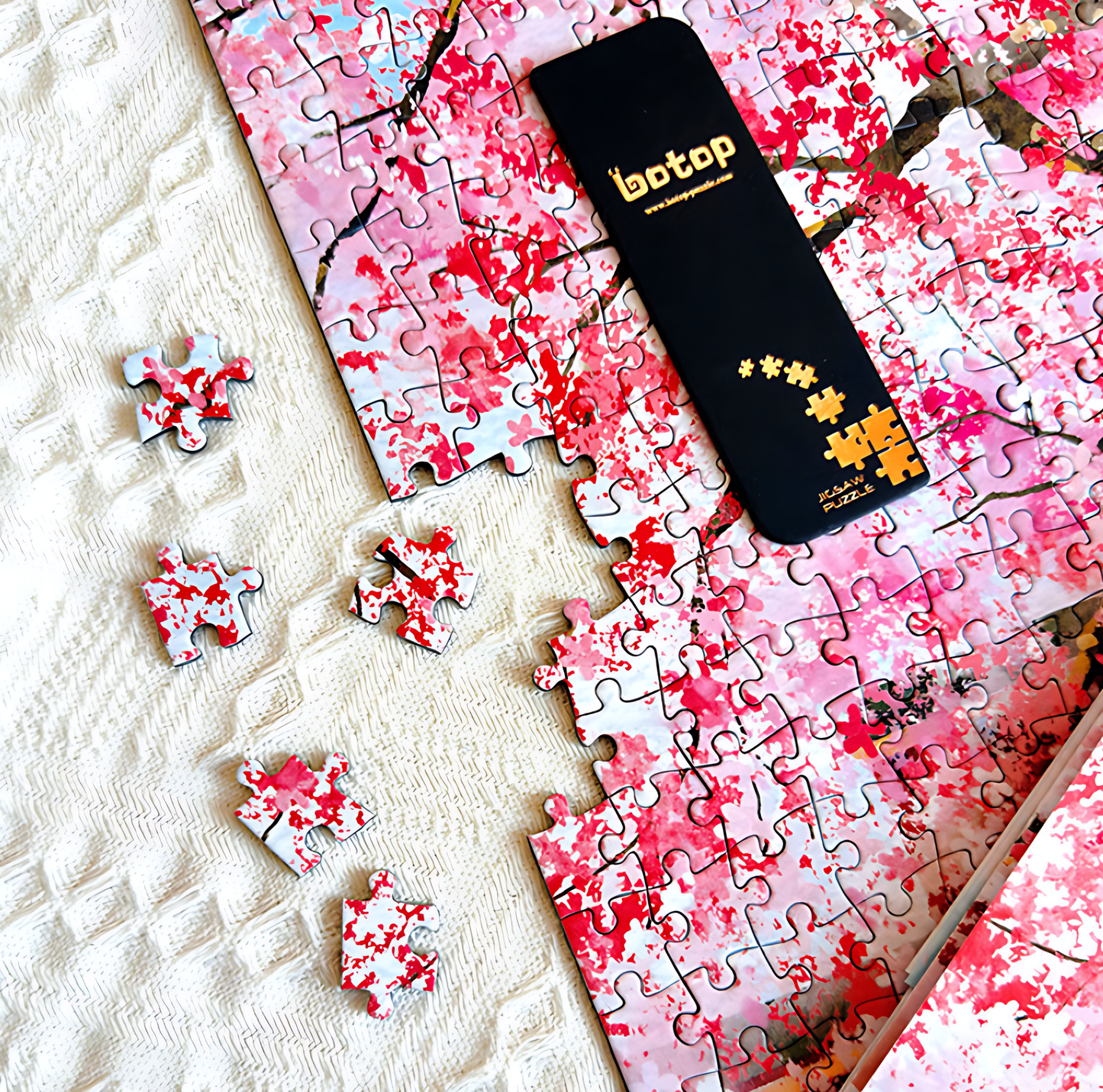 Peach Blossom | Botop Blackcard | 1000 Piece Puzzle | Jigsaw Puzzle - Mystery Matrix