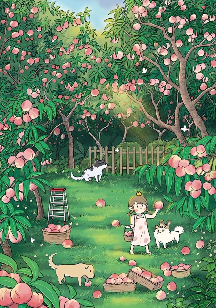 Picking Peaches | Botop | 1000 Piece Puzzle | Jigsaw Puzzle - Mystery Matrix