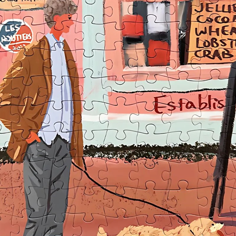 Pink Café | Botop | 1000 Piece Puzzle | Jigsaw Puzzle – Seaside Town Puzzle - Mystery Matrix