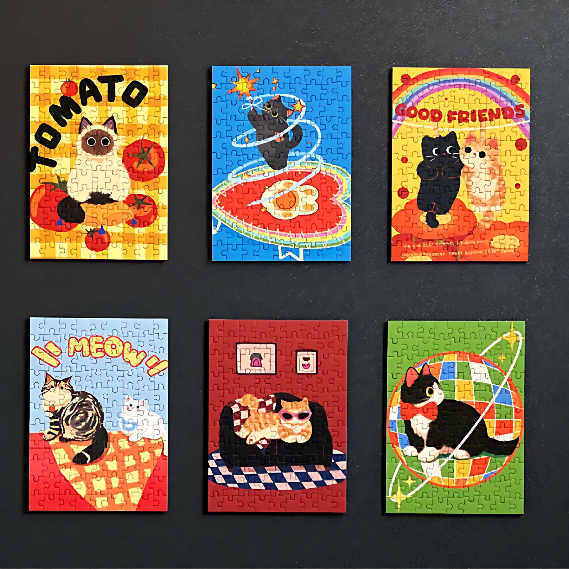 Puffinkids Magnetic Display Board Set | 6-Pack for 99-Piece Mini Puzzles - Mystery Matrix