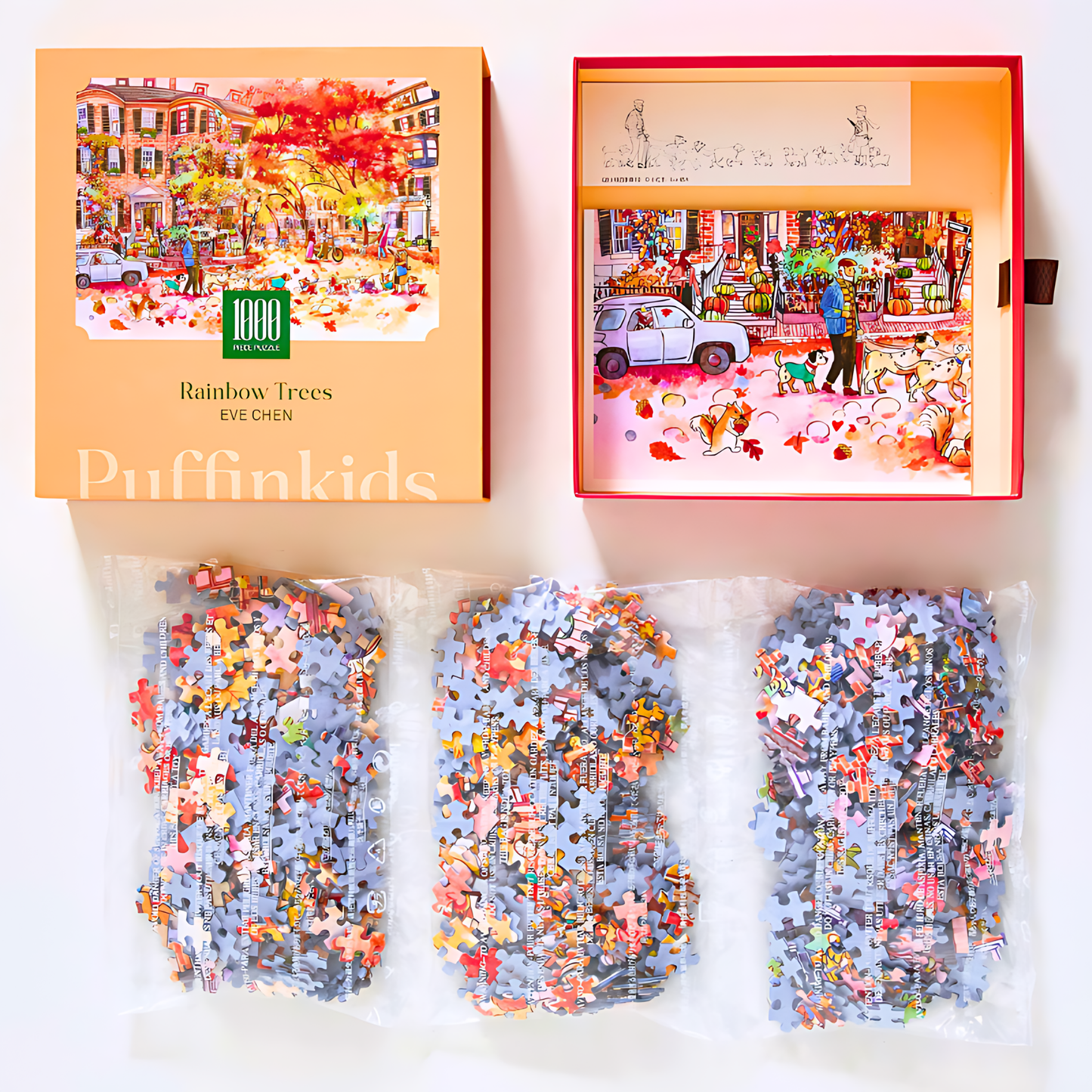 Rainbow Trees | Puffinkids | 1000 Piece Puzzle | Jigsaw Puzzle - Mystery Matrix