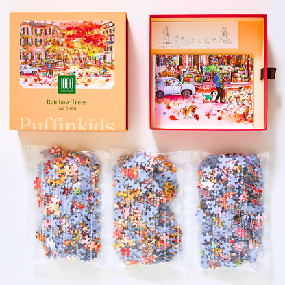 Rainbow Trees | Puffinkids | 1000 Piece Puzzle | Jigsaw Puzzle - Mystery Matrix