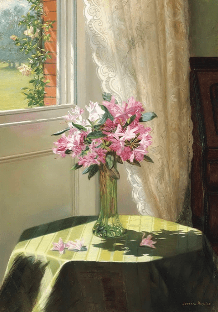 Rhododendrons By Window | Seren Art | 500 Piece Puzzle | Jigsaw Puzzle - Mystery Matrix